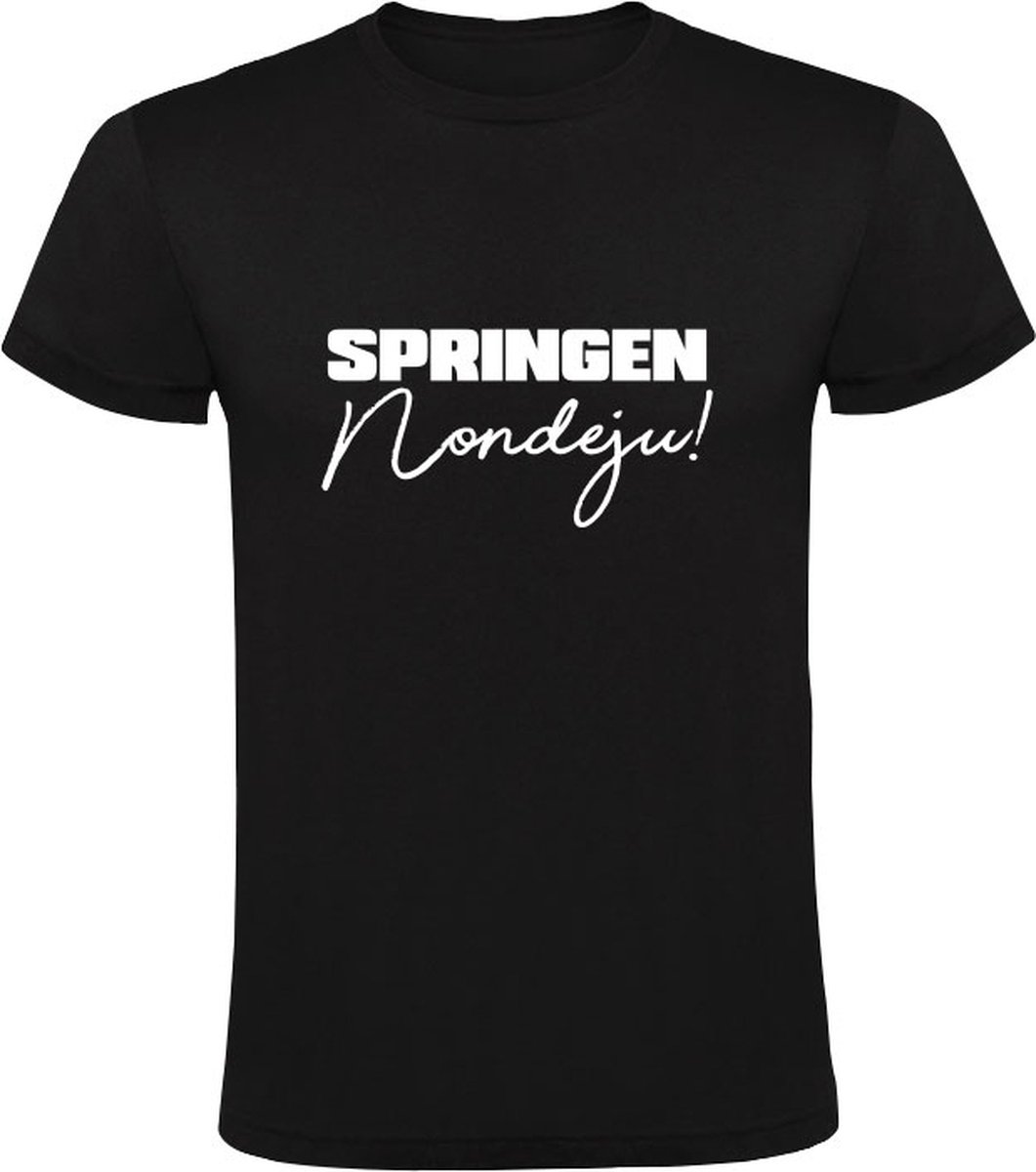 Springen Nondeju! | Kinder T-shirt 152 | Zwart | Snollebollekes | Après-Ski | Carnaval | Rob Kemps